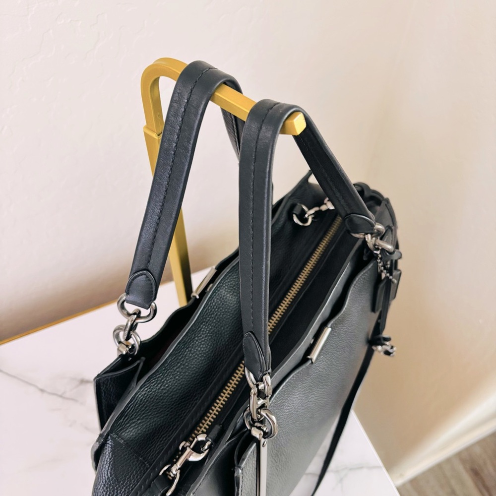 Coach Dreamer 36 Gunmetal Black Leather Tote Bag 38550 - Picture 10 of 15